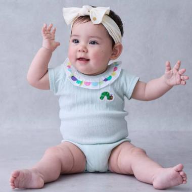 【はらぺこあおむし】フリル衿ロンパース