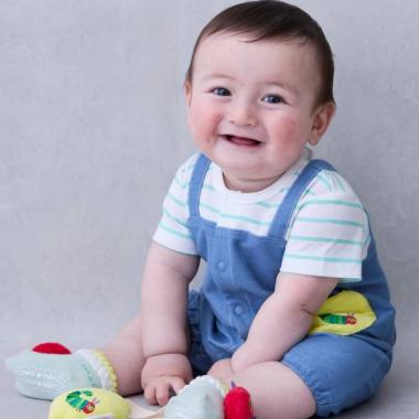 【はらぺこあおむし】サロペ風カバーオール