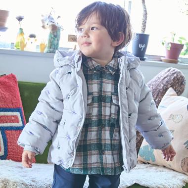 【リンク/洗える】アソート刺しゅう中綿ジャケット