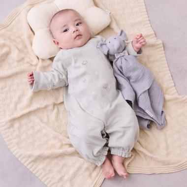 【オーガニック】アニマル刺しゅう2WAYオール