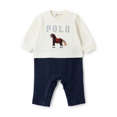 【POLO BCS】アップリケ長袖カバーオール