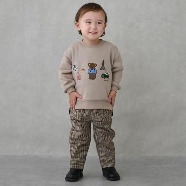 チェックのびのび起毛ストレッチパンツ