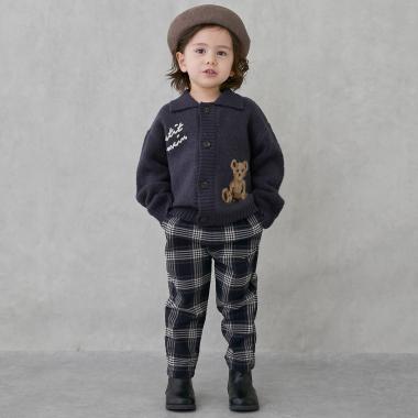 チェックのびのび起毛ストレッチパンツ