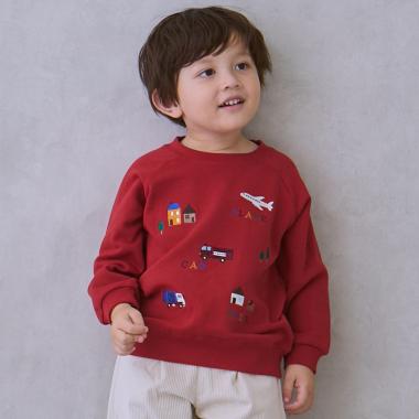 働く車刺しゅうトレーナー