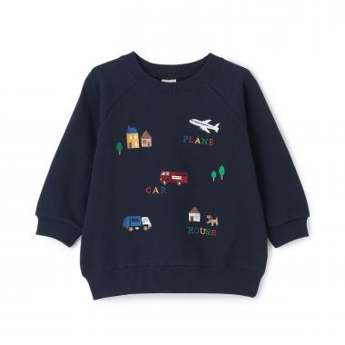 働く車刺しゅうトレーナー