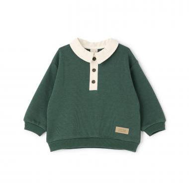 衿つき配色裏起毛トレーナー