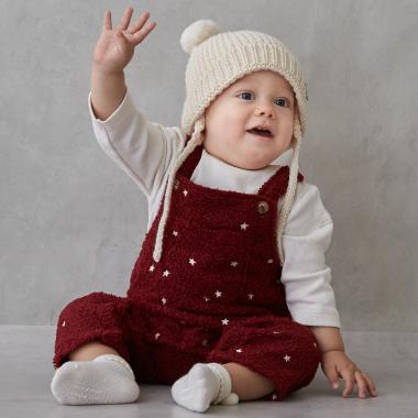 星刺しゅうサロペットカバーオール