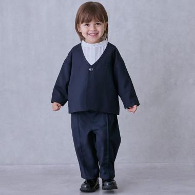 【セミフォーマル】ノーカラーJK+ロングパンツセットアップ