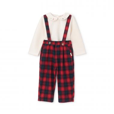 衿つき長T+サスつきパンツセット