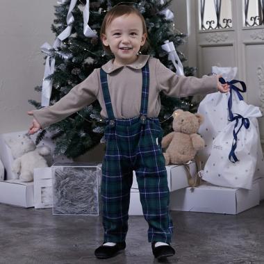 衿つき長T+サスつきパンツセット