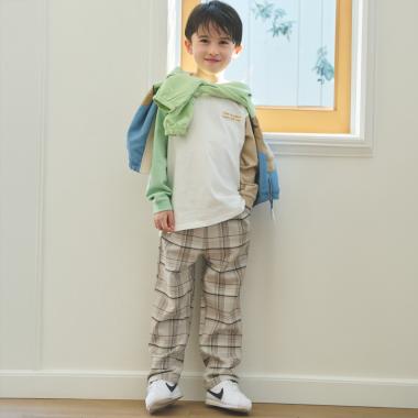 のびのびストレッチチェックパンツ