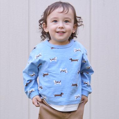 【防汚】マルチ柄長袖Tシャツ