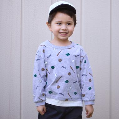 【防汚】マルチ柄長袖Tシャツ