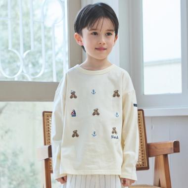 【リンク】くま刺しゅうマリン長袖Tシャツ