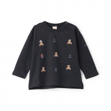 【リンク】くま刺しゅうマリン長袖Tシャツ