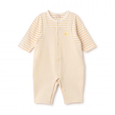 アニマル刺しゅうサロペ風カバーオール