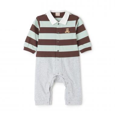 【リンク】ボーダーラガー長袖カバーオール