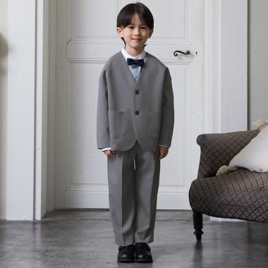 【セミフォーマル】ノーカラーJK+ロングパンツセット