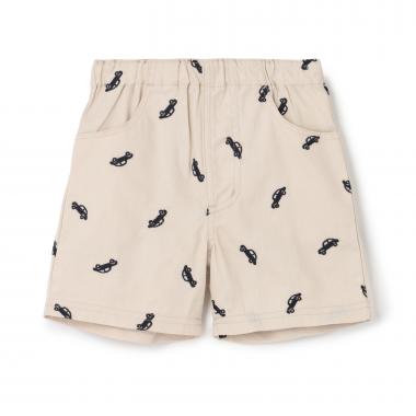 刺しゅう柄ハーフパンツ
