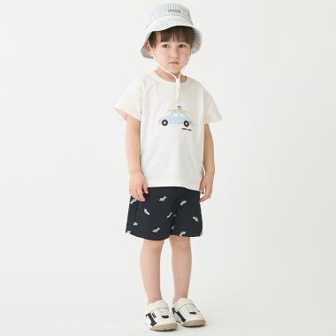 刺しゅう柄ハーフパンツ