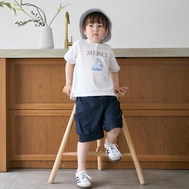 のびのびツイルポケットショートパンツ