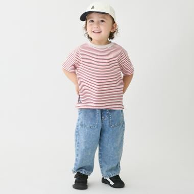 柔らか加工デニムロングパンツ