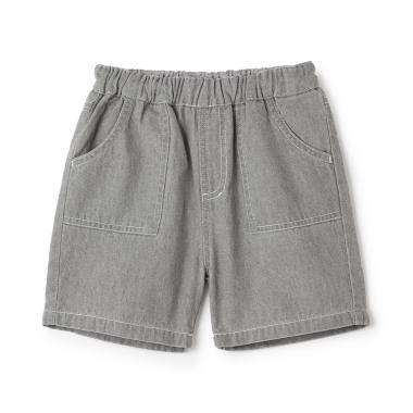 【接触冷感】ブリーチ加工デニムハーフパンツ