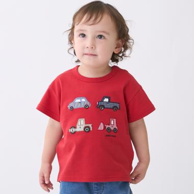 【リンク】ヨット/車アップリケ半袖Tシャツ