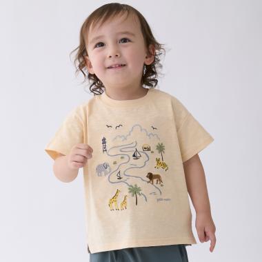 サファリ刺しゅう半袖Tシャツ
