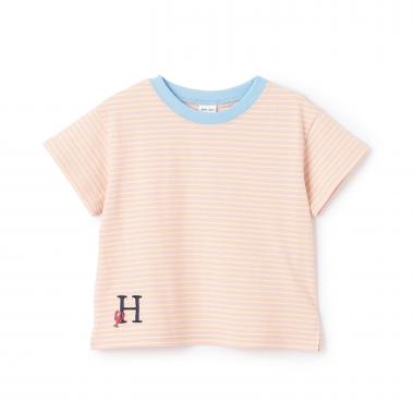 【防汚】カラーボーダー半袖Tシャツ