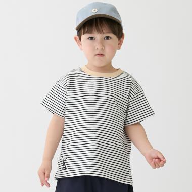 【防汚】カラーボーダー半袖Tシャツ