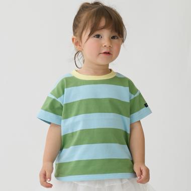 【食品防汚】ボーダー半袖Tシャツ