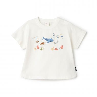 【接触冷感】海の生き物刺しゅうTシャツ