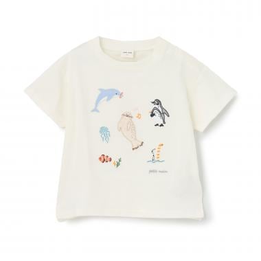 【接触冷感】海のいきものアップリケ半袖Tシャツ