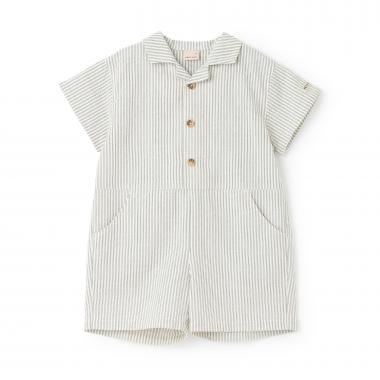 布帛開衿シャツカバーオール