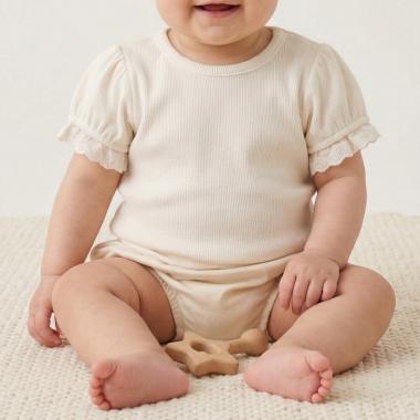 【プティプラ/ベビーサイズ】袖フリル半袖Tシャツ