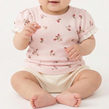 【プティプラ/ベビーサイズ】袖フリル半袖Tシャツ