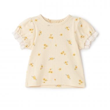 【プティプラ/ベビーサイズ】袖フリル半袖Tシャツ