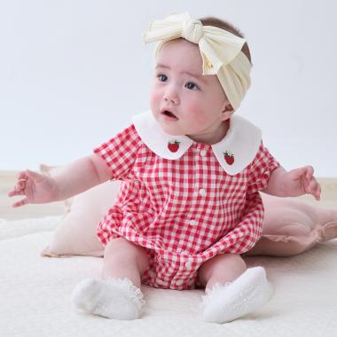 フルーツ衿ロンパース