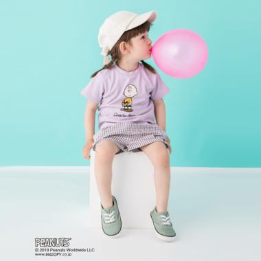 PEANUTSコラボ チャーリー・ブラウン後ろスリットTシャツ