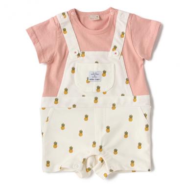 ちびフルーツ柄サロペカバーオール