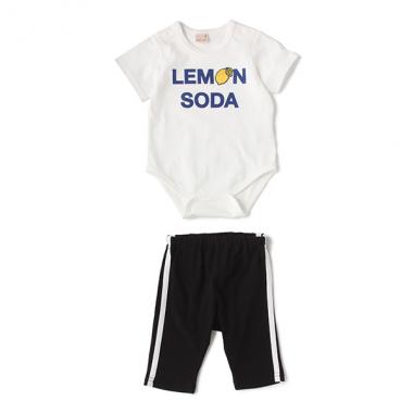 レモンプリントロンパース×ラインレギパンセット