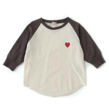ハート刺しゅうラグランTシャツ