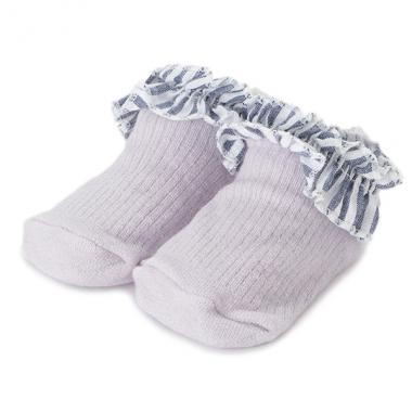 ストライプ柄フリルテレコカップソックス