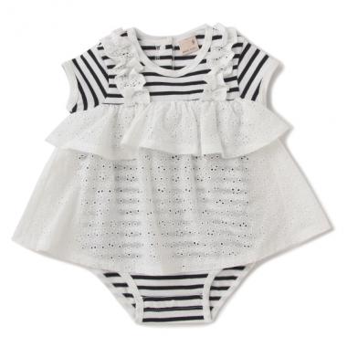 アイレットレースチュニックドッキングロンパース