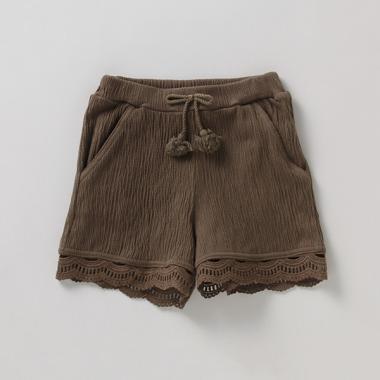 防菌防臭 カットサッカー裾レースショートパンツ