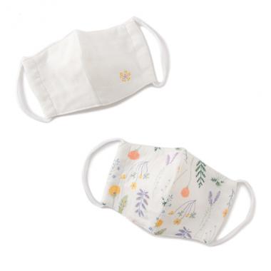 総柄×ワンポイントガーゼマスク2Pセット