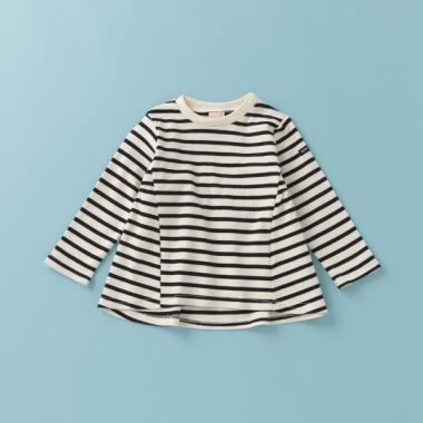 後ろギャザーボーダーTシャツ