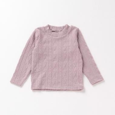 ケーブルジャカードハイネックTシャツ