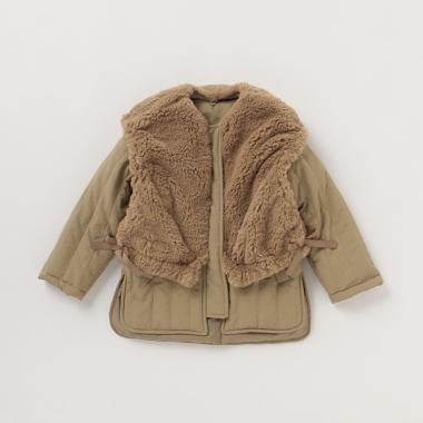 ボアベストつきキルティングジャケット